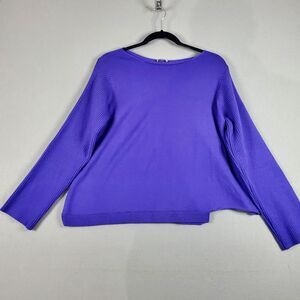Kuit Kuit 100% Wool Long Sleeve Sweater Womans Sz XS Purple Raw Hem Collar Rare